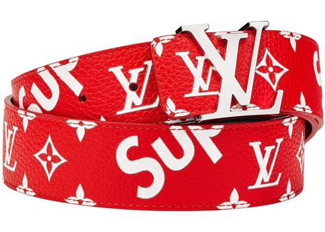 louis vuitton x supreme belt red